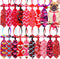 18pcs Valentines Day Dog Neck Ties, Adjustable Pink Red Small Dog Collar Ties for Holiday Grooming Accessories