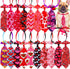 18pcs Valentines Day Dog Neck Ties, Adjustable Pink Red Small Dog Collar Ties for Holiday Grooming Accessories