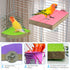 kathson Bird Perch Platform - Sanded Stand Wooden Corner Shelf for Parrots, Conures, Budgies, Cockatiels