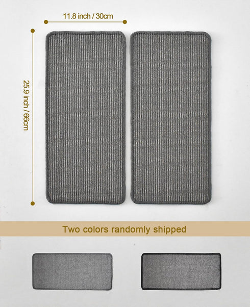 2Pcs 25.9x11.8 Inch Sisal Cat Scratching Mat, Self-Adhesive Wall Corner Scratcher for Horizontal and Vertical
