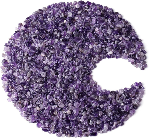 1 lb Amethyst Crystal Chips, Bulk Fish Tank Decorations, Aquarium Rocks Gravel, Terrarium Supplies, 5-7 MM Stones