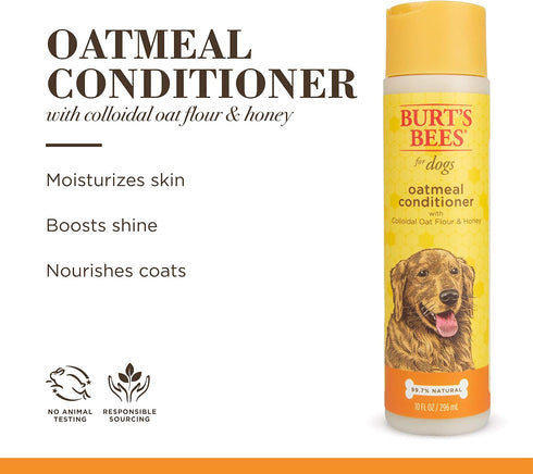 Burt's Bees for Pets Oatmeal Conditioner - Naturally Derived Dog Oatmeal Shampoo, 10 Oz - 2 Pack