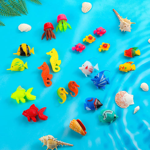 Weewooday 20 Pieces Artificial Moving Fishes, Plastic Floating Fish Ornament for Aquarium Decorations
