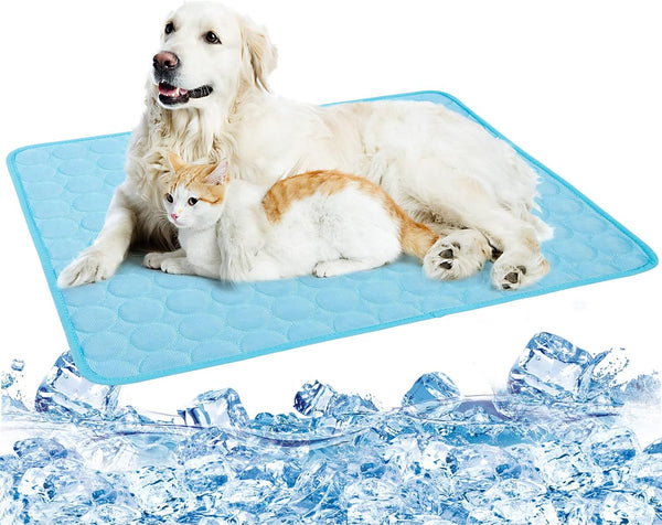Dog Cooling Mat, Washable Ice Silk Cooling Mat for Dogs, Waterproof Bottom Summer Sleeping Pad, Self Cooling Pad