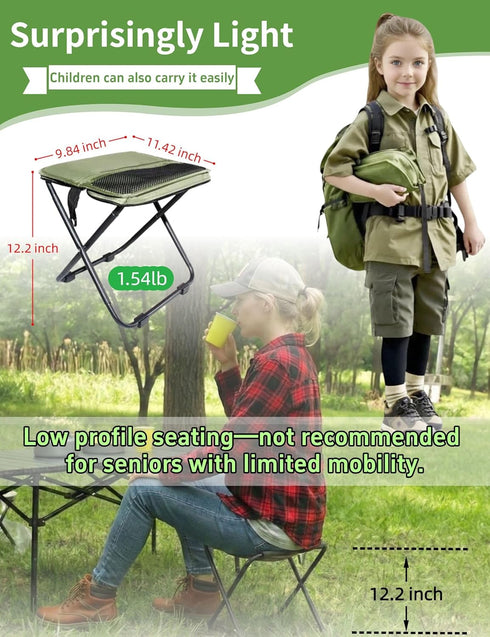 4 270Lbs 3s Setup, 600D 5000 COMELY Camping Stool Folding Chair: All-Terrain Pocket Stool, Anti-Sink Feet Stability