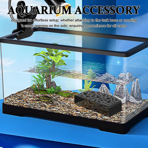 2pcs SUPVOX Aquarium Shrimp Hideouts Black with Holes, Freshwater Shrimp Cave Shelter and Fish Hiding House, Breeding