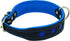 Dogs My Love Real Leather Soft Padded Reflective Dog Collar (18.25"-20.75" Neck; 1.75" Wide, Black/Blue)