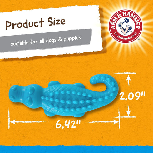 Arm & Hammer for Pets Nubbies Dental Toys, Gator Dental Chew Toy for Dogs, Reduces Plaque & Tartar