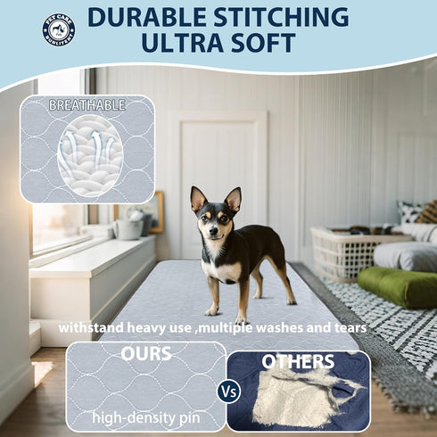 36x72 3 Pack, Washable Pee Pads for Dogs, Reusable Puppy Pads with Fast Absorbent, Waterproof Reusable Pee Pads