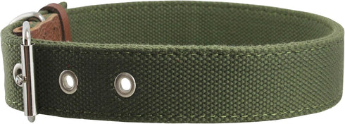 Cotton Web Dog Collar - 1" Wide, Fits 15"-19" Neck, Boxer, Retriever
