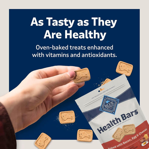 16-oz Blue Buffalo Health Bars Crunchy Dog Biscuits, Oven-Baked with Natural Ingredients, Bacon, Egg & Cheese, Bag