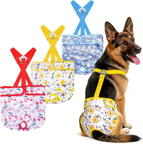 CZMIYRPY Female Dog Diapers 3 Pack Washable Dog Diapers Female Dog Diaper that