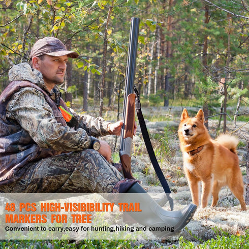 High Visibility Trail Markers - Reflective Trail Markers with Clips for Tree Stand Hunting, Outdoor Hiking