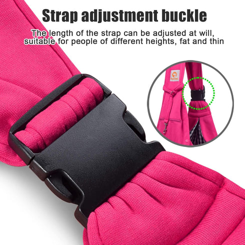 TOMKAS Dog Sling Carrier, Adjustable Strap for Small Dogs, Rose Red, Zipper Pocket for 3-10 lbs