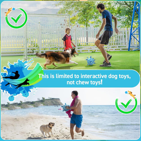 QDAN Premium Dog Toy Balls, 6 Inch Soccer Ball with Straps, Outdoor Pet Training Toys for Medium Large Dogs