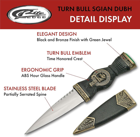 Szco Supplies 7.25" Emerald Colored Adorned Pommel Sgian Dubh Scottish Dirk Knife with Bronze Adorned Scabbard, (211369) by SZCO Supplies