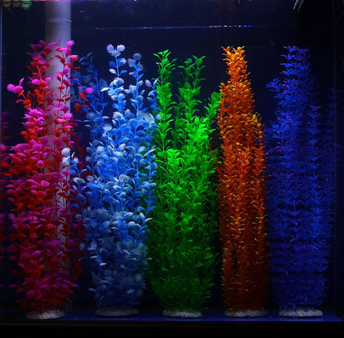 Orange Grass Cluster Aquarium Décor Plastic Plants Extra Large 22 Inches Tall 6516-1 by Unootel