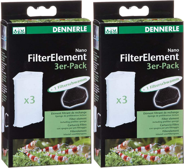 Shrimp King Dennerle 2 Pack of Nano FilterElements for Aquarium Filters, 3 Count Each