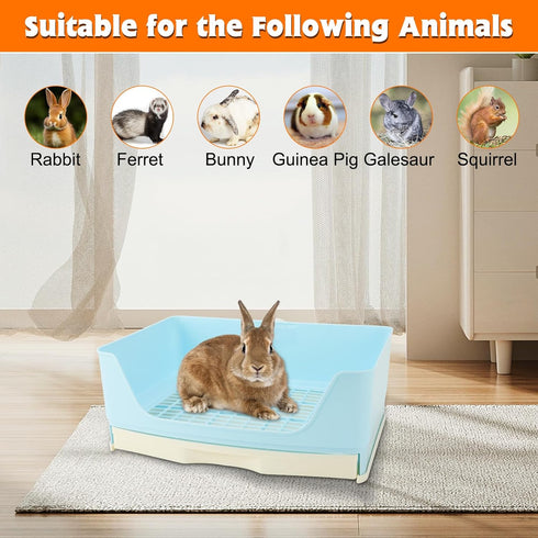 Chinchilla, BWOGUE Large Rabbit Litter Box Toilet,Potty Trainer Corner Bedding with Drawer Larger Pet Pan for Adult