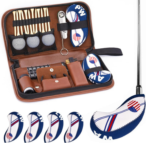 Golf Accessories Kit for Men and Women, Includes Golf Balls, Rangefinder, Tees, Brush, Divot Knife, Scorer, and Covers
