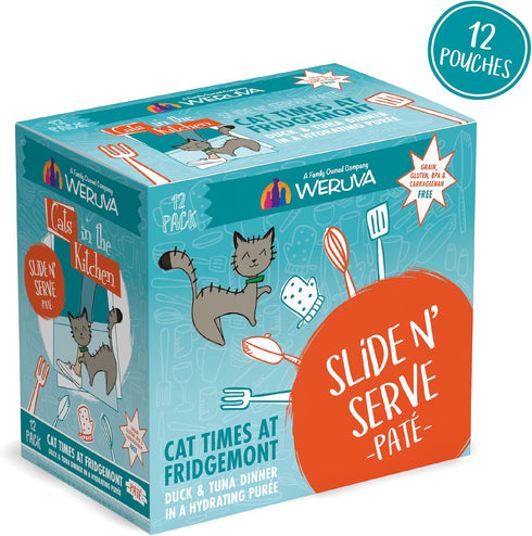Weruva Cats in The Kitchen, Grain-Free Natural Wet Pate Cat Food Pouches, Cat Times at Fridgemont, 3oz, Pack of 12