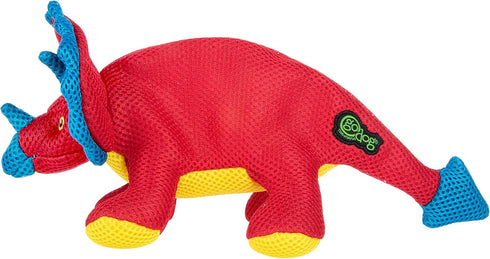 Durable Red Dino Frills Squeaky Dog Toy - Small Size