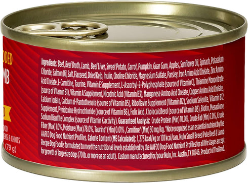 2.8 12 Nulo Grain-Free Small Breed Wet Canned Puppy & Dog Food, Beef and Lamb Ounce, Cans