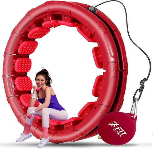 FIT ON FORM Infinity Weighted Hula Fit Hoop for Adult Weight Loss, 2 in 1 Smart Exercise Hoop for Women, 24/28/32