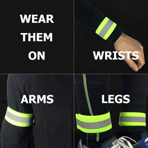 Reflective Bands for Night Walking - Arm Bands for Runners, Wristbands, Ankle Bands, Cycling Gear