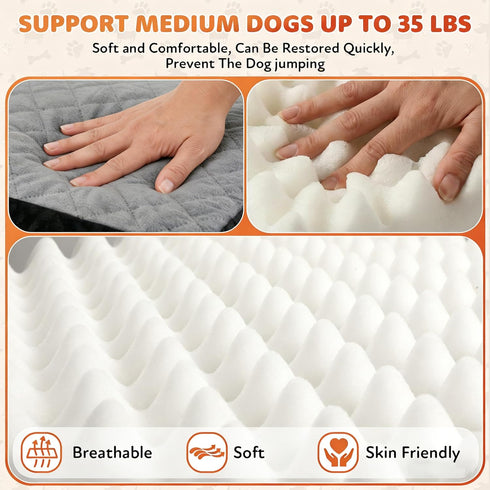 35 lbs, Dog Car Seat for Small Medium Dogs, Dog Booster Seat with Thick Comfort Foam for Pets Up to Washable