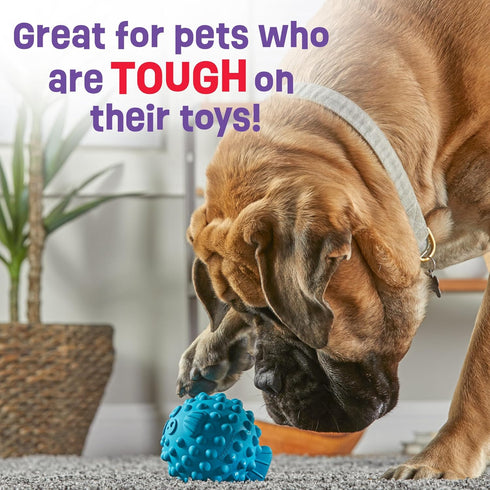 Brightkins Tough & Tumble Treat Dispenser Large Pufferfish - Interactive Dog Puzzle Toy for All Breeds