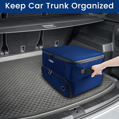 YOREPEK 2 Layer Golf Trunk Organizer, Waterproof Car Locker for Golf Shoes and Accessories