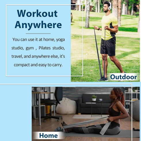 Resistance Bands Set for Working Out, Physical Therapy, Elastic Exercise Bands for Stretching, Yoga, Pilates, Home Gym