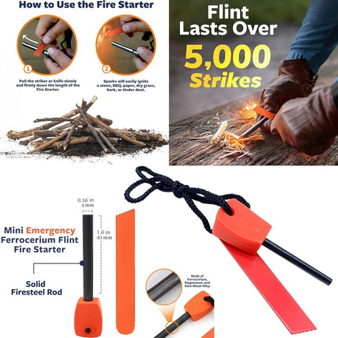 Survival Kit with Tactical Tools, Emergency Gear, Camping Gear - Useful Gift for Men