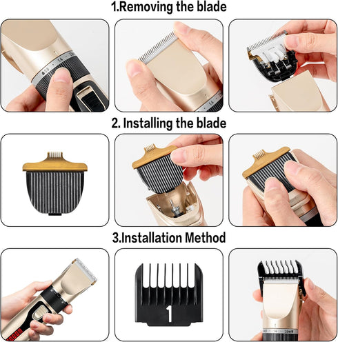Dog Grooming Kit and Dog Paw Trimmer - Electric Quiet Cat Hair Clippers Set for Thick Coats