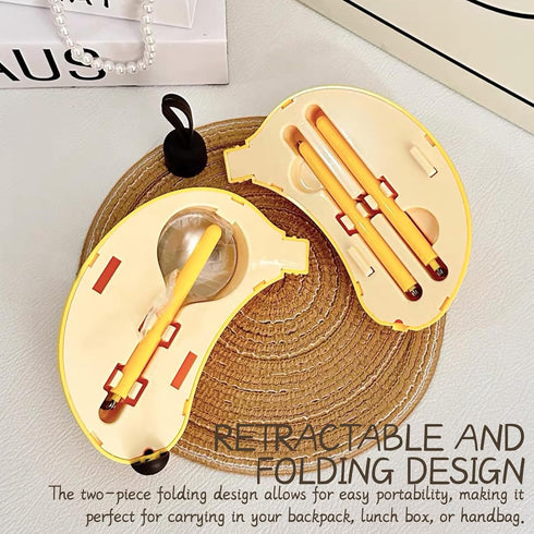 Dexprosy Set Creative Travel Cutlery with Banana Case - Reusable Stainless Steel Spoon, Chopsticks, and Portable