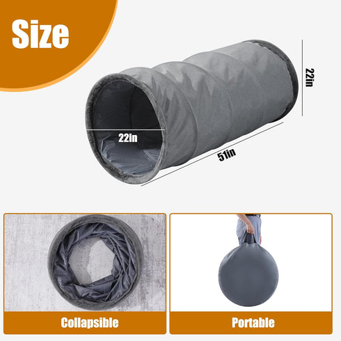 HOMBYS Extra Large Dog Tunnel, Flannel Agility Tunnel for Large Dogs, Collapsible Play Tunnel