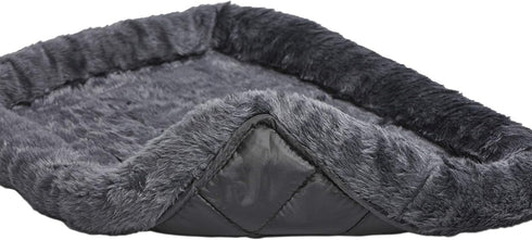 New World Dog Bed – Gray Faux Fur Bolster, Ultra-Soft and Machine Washable for Small Dogs