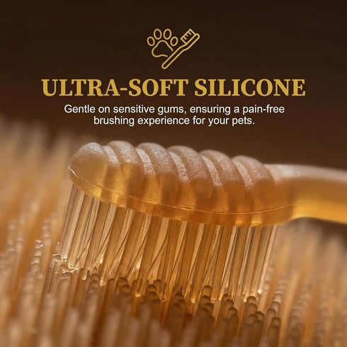 Set TOYANDONA Pet Toothbrush Soft Silicone Dual-Headed Toothbrush for Cats and Small Dogs Puppy Tooth Brushing Kit