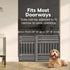 IRIS USA 24"-39" Dog Gate, Expandable Plastic Pet Gate for Indoor Doorways, 25" H, Gray
