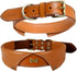 Formal Tuxedo Shirt Collar Style Genuine Leather Collar for Dogs & Cats - Comfortable Napa Padding (Tan, XL 22"-26")