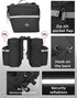 KEMIMOTO Bike Bag Panniers for Bicycle Rear Rack, 34L Capacity Water Resistant Storage Saddle Bag, Black