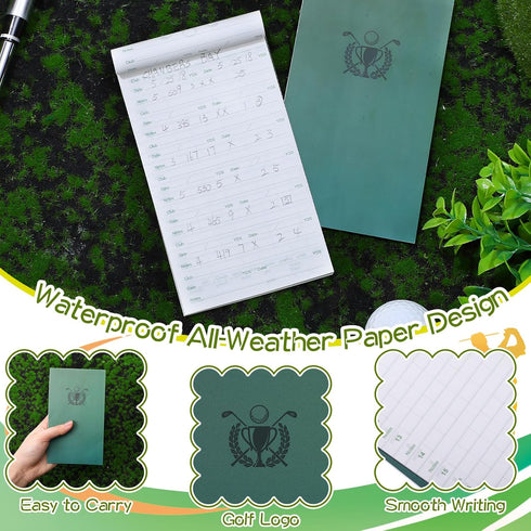 Yexiya Waterproof Golf Scorecard Book with Pencil, All Weather Golf Notebook, Pocket Golf Score Book for Men