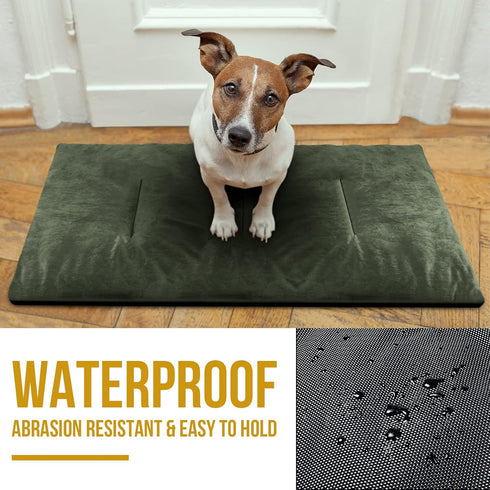 OneTigris Travel Dog Bed - Portable Waterproof Anti-Slip Dog Camping Bed Mat, Cushioned Plush