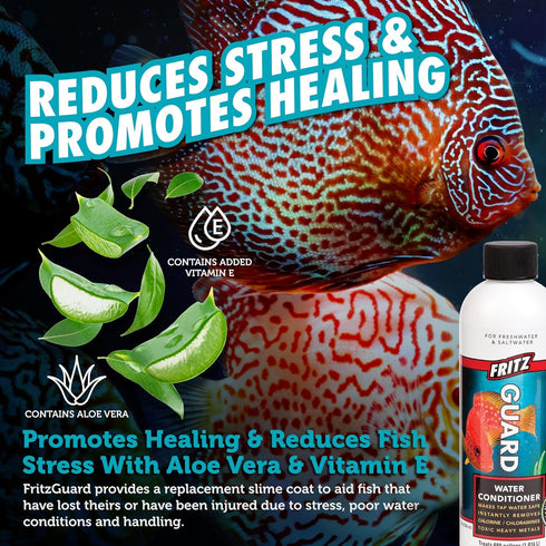 Fritz Aquatics FritzGuard Water Conditioner, Dechlorinator for Fresh & Salt Water Aquariums (8-Ounce).