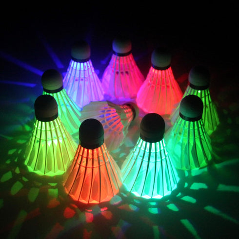 Inngree LED Badminton Birdies, LED Colourful Shuttlecock Dark Night Goose Feather Glow Birdies Lighting Outdoor Indoor