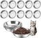 HUOIQUE 10 Pcs Stainless Steel Cat Bowls, 6.2 Inches Whisker Fatigue Cat Dishes for Food and Water