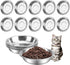 HUOIQUE 10 Pcs Stainless Steel Cat Bowls, 6.2 Inches Whisker Fatigue Cat Dishes for Food and Water