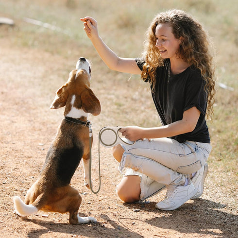 Segarty 16ft Retractable Leash for Small Dogs, Heavy Duty Walking Leash up to 44lb, Khaki