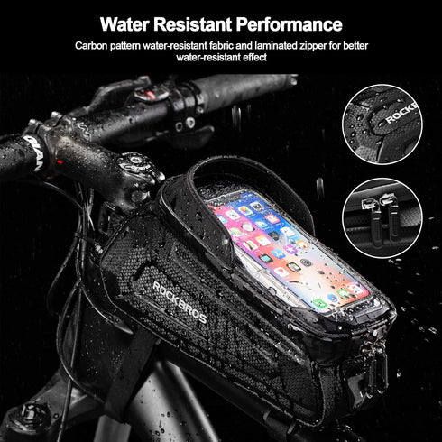 ROCKBROS Bike Bag Phone Mount, EVA Waterproof Bicycle Accessories Pouch for Phones Under 6.8”